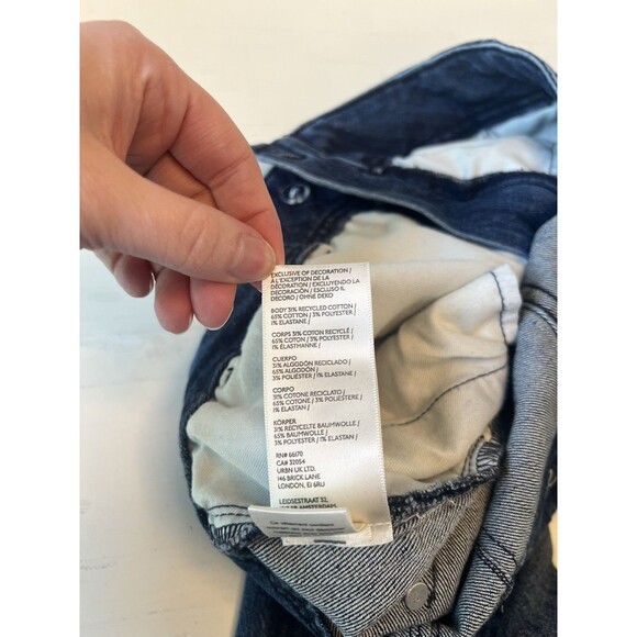 Pilcro Anthropologie Wide Leg‎ Jeans Women's Size 29 Blue Dark Wash - Picture 6 of 7